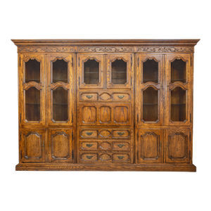 1960s Milling Road by Baker Furniture Breakfront China Cabinet With Secretary Desk – 119” W