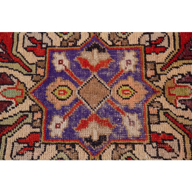Vintage Turkish Handmade Red Wool Runner For Sale In New York - Image 6 of 13