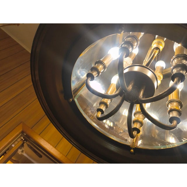 Antique Gilded Convex French Nine Light Hall Lantern For Sale - Image 11 of 12