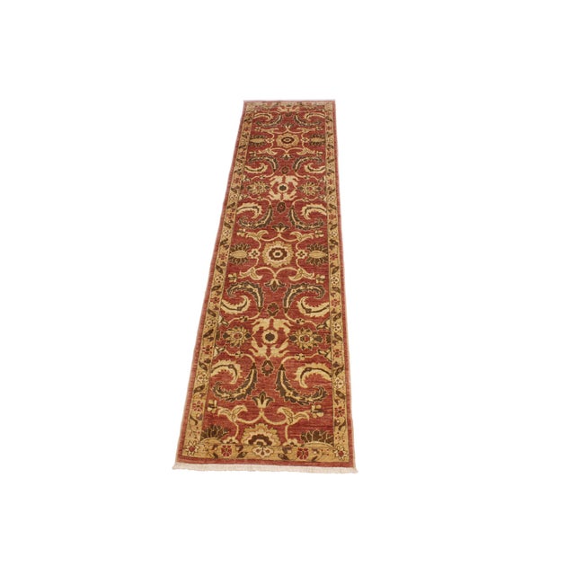 Shabby Chic Ziegler 1990's Rose/Gold Wool Runner Rug- 3'1'' X 12'3'' For Sale In New York - Image 6 of 10
