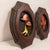 Mid-Century Modern Vintage 3d Mushroom and Leaf Wood Wall Art Plaques Set 2 MCM Nature Metal Decor For Sale - Image 3 of 12
