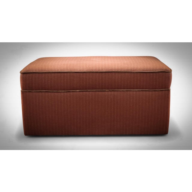 Country House Rectangular Ottoman in Pin-Striped Wool Velvet, 2010s For Sale - Image 3 of 16