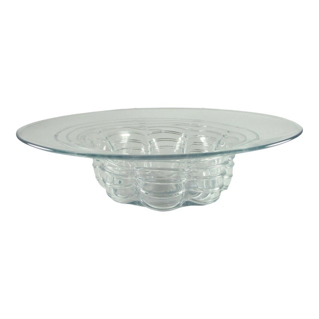 1980s Don Shepherd for Blenko & Kaufmann's Dept Store Crystal Console Bowl For Sale