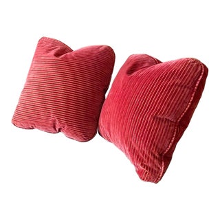 Baker Cotton Velvet Throw Pillows - a Pair For Sale