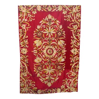 18th Century Large Silk Italian Silk and Gold Embroidery Tapestry For Sale