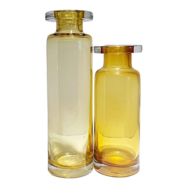 Pair of "The Alchemist" Jars in Amber For Sale