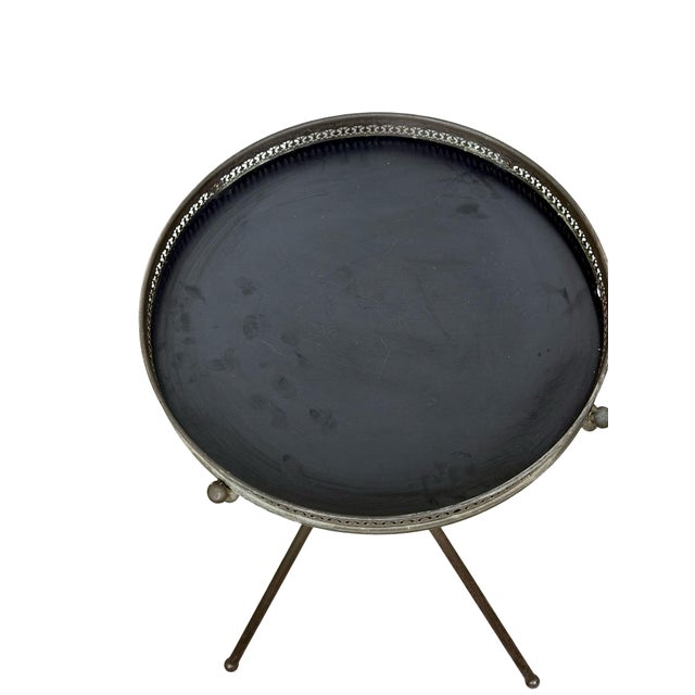 Black Vintage Italian Style Folding Guéridon Cocktail Tray Table For Sale - Image 8 of 12