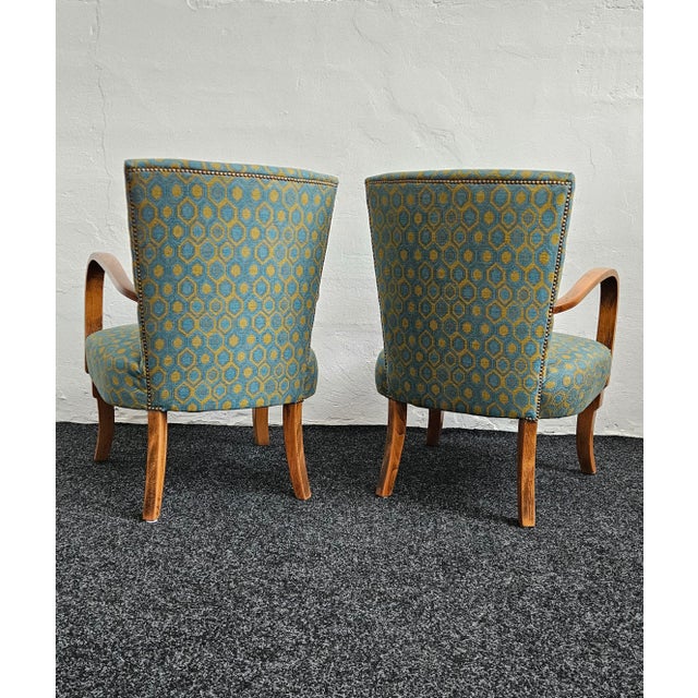 Spider Coffee Table and Hungarian Late Art Deco Armchairs by Jindrich Halabala, 1950s, Set of 3 For Sale - Image 13 of 17