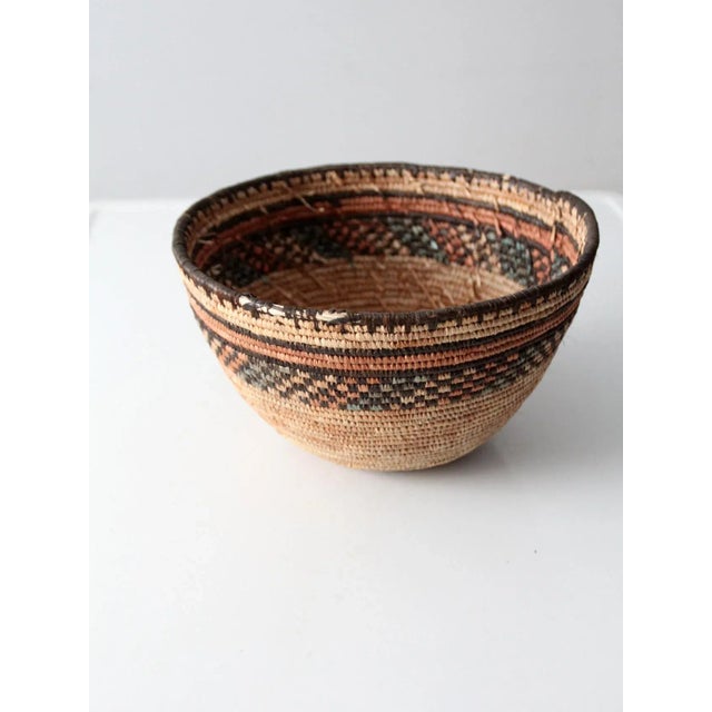 Vintage Woven Basket Bowl For Sale - Image 6 of 11