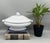 Elegant antique English white ironstone covered tureen by J. Edwards, featuring the St. Louis shape. Featuring an elegant...