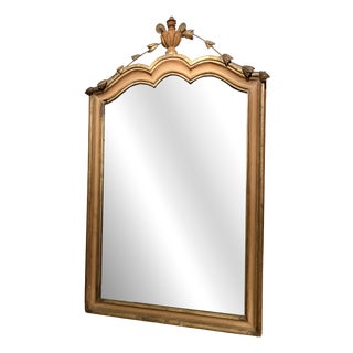 Tuscan Neoclassical Pink Lacquered and Double Gold Leaf Framed Pier Mirror in Mercury Glass, Italy, 18th Century For Sale