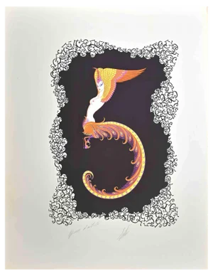 Erté, Le 5, Lithograph, 1968