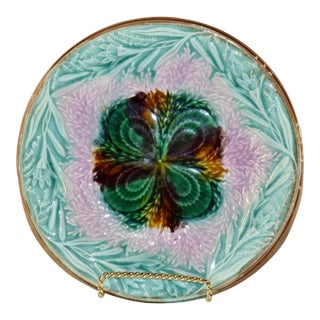 19th Century English Majolica Plate For Sale