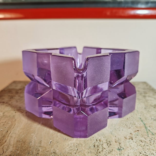 Purple Crystal Smoking Set in Murano Glass attributed to Antonio Imperatore, Italy, Set of 2 For Sale - Image 7 of 10