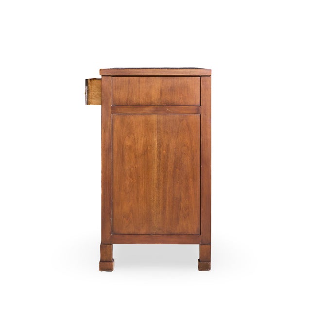 Late 20th Century Baker Walnut and Brass Buffet Credenza For Sale - Image 5 of 11
