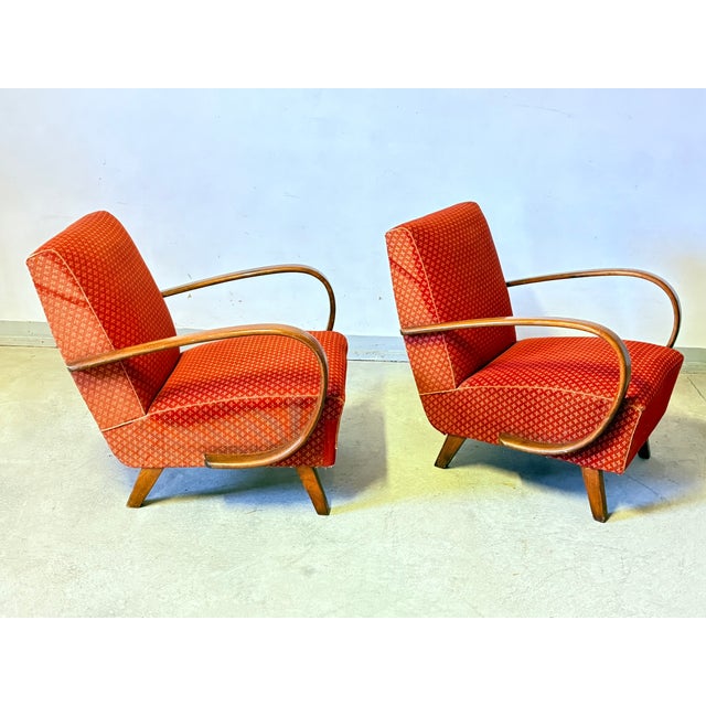 Vintage Armchairs by Jindrich Halabala, 1950s, Set of 2 For Sale - Image 6 of 6