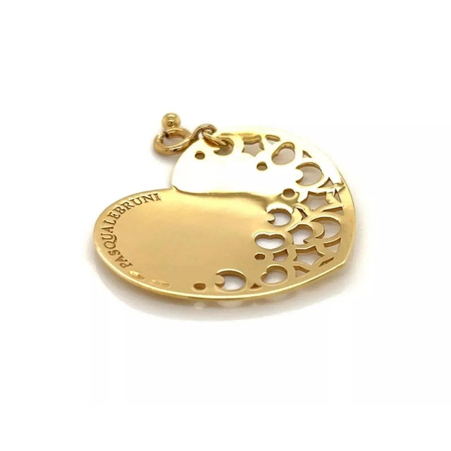 Pasquale Bruni 18k Yellow Gold Cut Out Heart Charm Pendant For Sale - Image 4 of 4