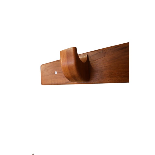 Brown Danish Teak A Welcome Hallway Set with Mirror, Wall Console and Hook Rail from Vildbjerg Møbelfabrik, 1960s, Set of 3 For Sale - Image 8 of 18