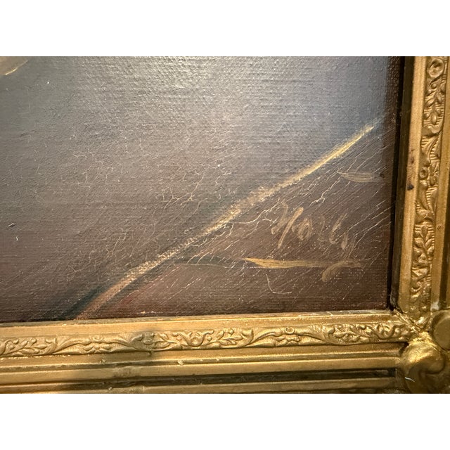 Early 20th Century Antique Oil Painting Signed Holly European Tavern Interior Genre Scene, Framed For Sale - Image 5 of 11