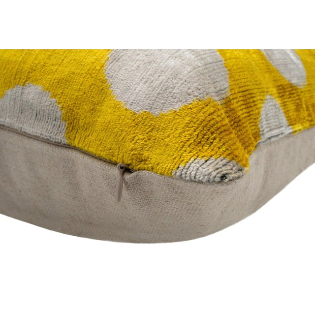 Modern Handmade Yellow Polka Dot Throw Pillow For Sale - Image 3 of 5