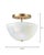 Contemporary Vapor Bowl Semi-Flush Mount, White & Brass For Sale - Image 3 of 6