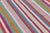 Rug & Kilim Vintage Peruvian Square Kilim, Vibrant Polychromatic Stripes - Rug & Kilim For Sale - Image 4 of 7
