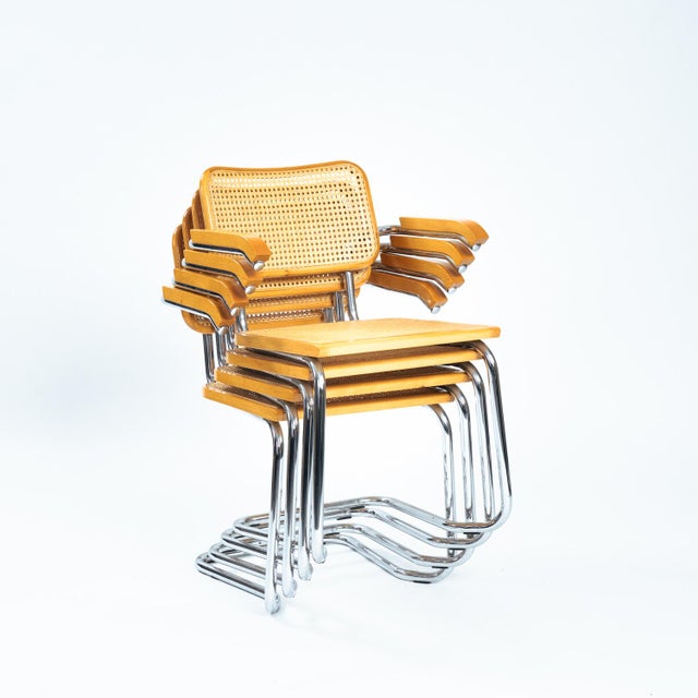 Bauhaus Beech and Wicker Chairs, 1970s, Set of 4 For Sale - Image 10 of 18