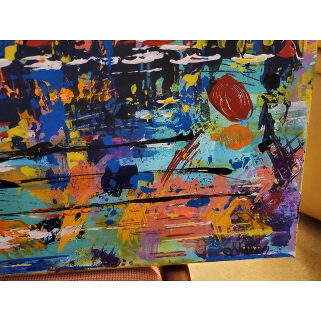 2020s "The World Inside Your City" Contemporary Abstract Expressionist Acrylic Painting For Sale - Image 5 of 6
