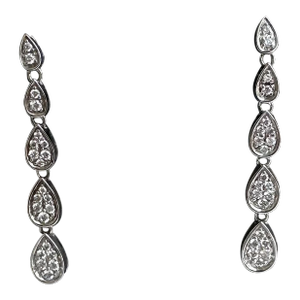Exquisite 0.50ctw Natural Diamond Drop Earrings in 10kt White Gold, Gh Si, New, A Pair