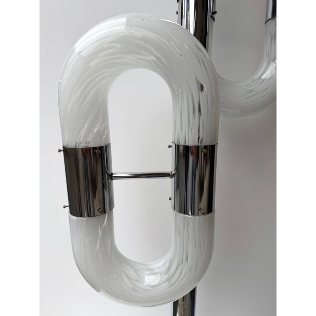 Metal Chain Floor Lamp Murano Glass by Aldo Nason for Mazzega, Italy, 1970s For Sale - Image 10 of 12