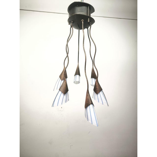 Metal 6-Light Chandelier Lamp International, 1990s For Sale - Image 7 of 14