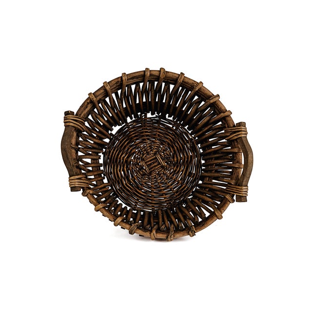 Vintage Handmade Willow Wicker "Foraging" Basket For Sale - Image 4 of 6