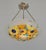 LOYS LUCHA A beautiful French 1930 art deco chandelier in nickel plated solid brass or bronze holding a bowl by the glass...