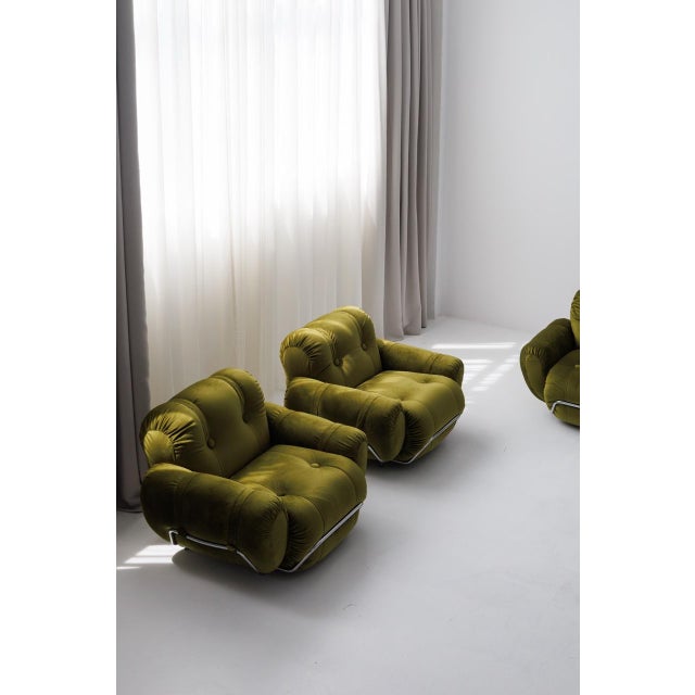 Modern Sofa and Armchairs by Adriano Piazzesi, 1990s, Set of 3 For Sale - Image 3 of 9