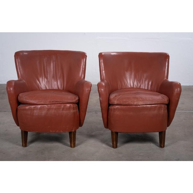 Danish Club Chairs in Leather, 1930s, Set of 2 For Sale - Image 6 of 12