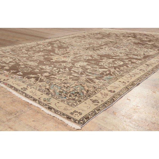 Brown Antique Persian Feridan Rug, 07'05 X 12'03 For Sale - Image 8 of 10