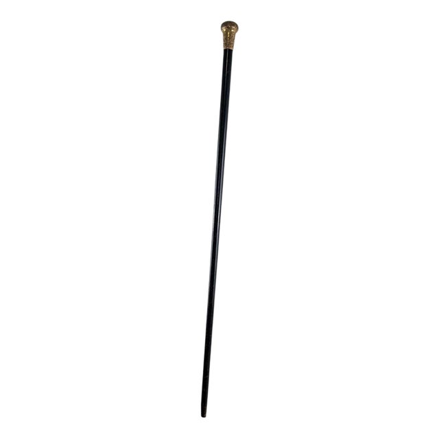 Late Victorian Engraved Gold-Filled Gentlemans Dress Cane, 1885 For Sale