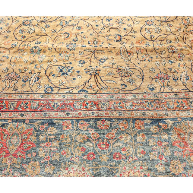 Authentic Persian Tabriz Botanic Handmade Wool Rug For Sale - Image 4 of 5