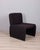 Set of five armchairs with black fabric upholstery, Italian design, 1980s.
