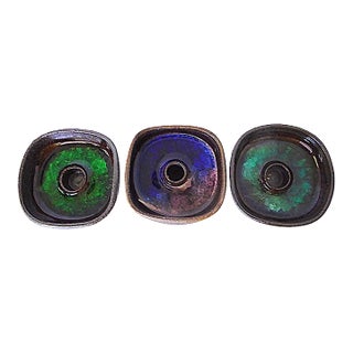 Vintage 1960s Torleif Solberg 3 Mid Century Modern Candleholders Sweden For Sale