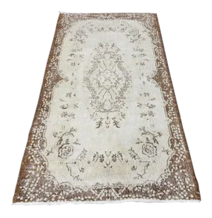 Oushak Handmade Floral Vintage Rug- 3′11″ × 7′3″