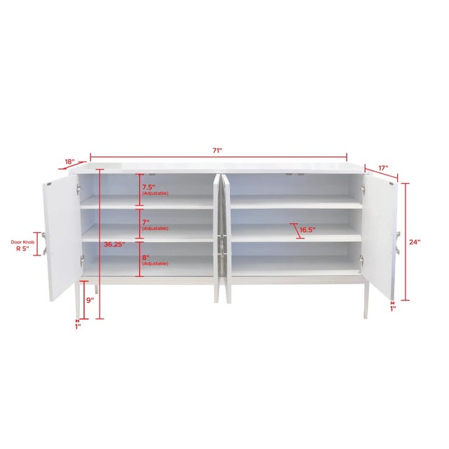 Pasargad Home Luna Sideboard with Silver Metal Frame For Sale - Image 12 of 12