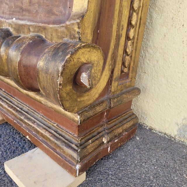 17th Century Italian Baroque Carved, Painted and Gilded Wood Wall Brackets, Set of 2 For Sale - Image 14 of 18