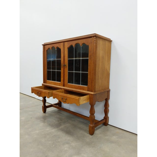 Traditional Vintage Danish Oak Cabinet / Sideboard For Sale - Image 3 of 8