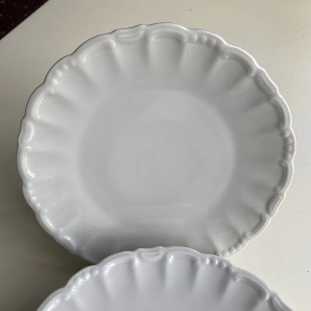 Contemporary Contemporary White Porcelain Dessert or Salad Plates- Set of 5 For Sale - Image 3 of 7