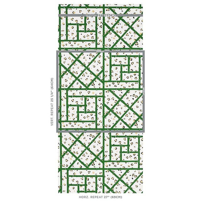 Inspired by revered Hollywood Regency themes, Fancy Beast combines leopard spots with a trellis motif to create a drop-...