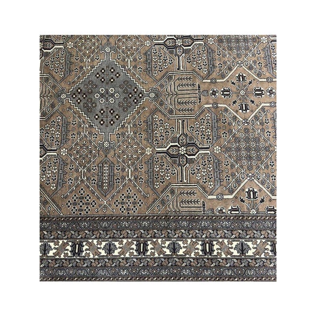 Brown 1960s Old Persian Joshegan Area Rug 8x11 For Sale - Image 8 of 13