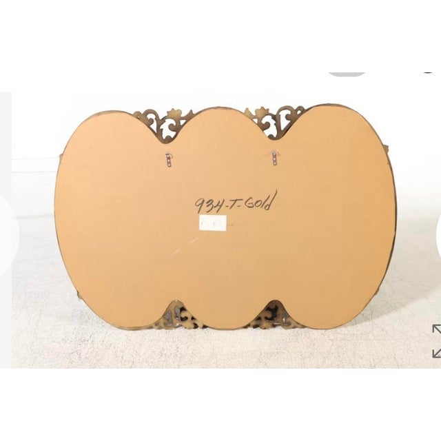 Wood Hollywood Regency Style Giltwood Wall Mirror, 1981 For Sale - Image 7 of 7
