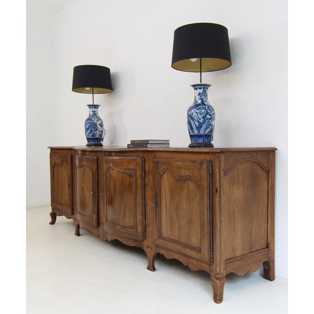 Provincial Louis XV French Walnut Enfilade or Sideboard, 1800s For Sale - Image 4 of 18