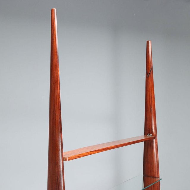 Vintage Bookcase in Exotic Wood Veneer, 1960s For Sale - Image 5 of 12